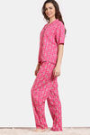 Zivame Jewel Garden Woven Pyjama Set - Fruit Dove — thumbnail 3